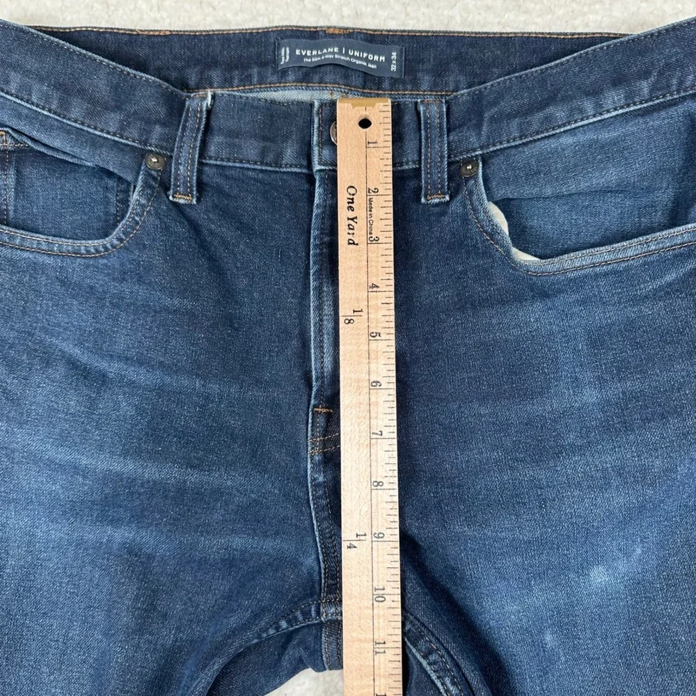 Everlane Uniform Slim Organic Cotton Jean Mens 4-Way Stretch 32x34 Dark Indigo